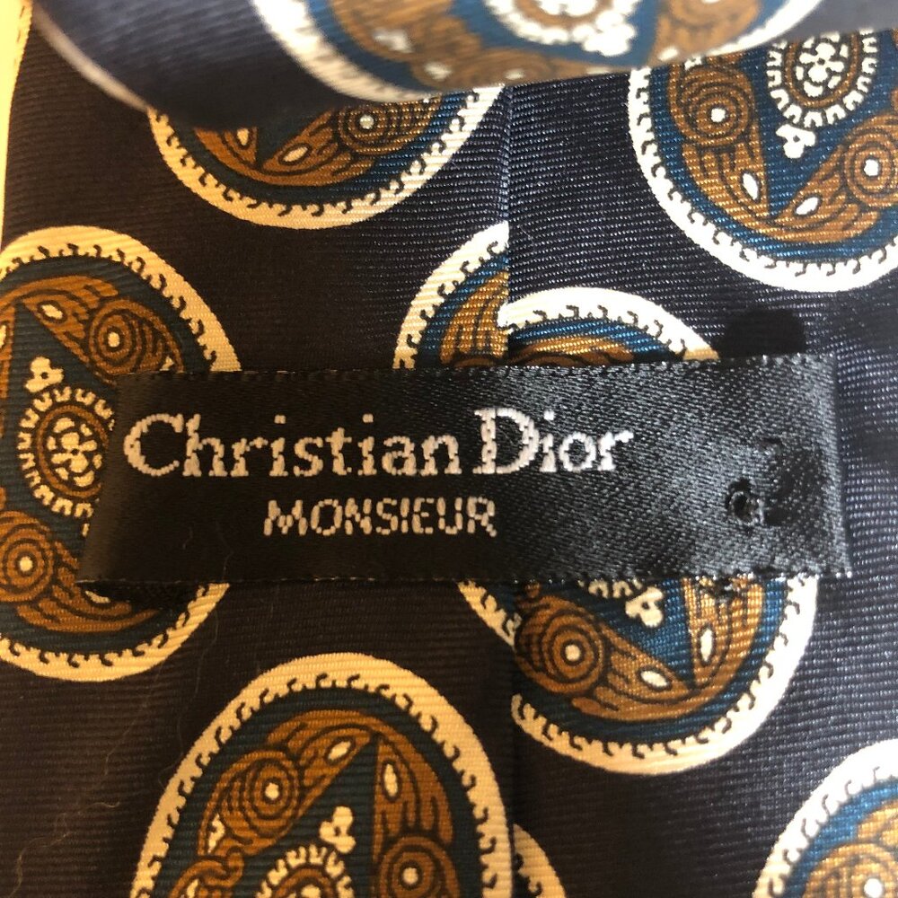 ๐คต Christian Dior Monsieur 100% Silk Tie โ Italian Woven, Made in USA - Picture 7 of 8